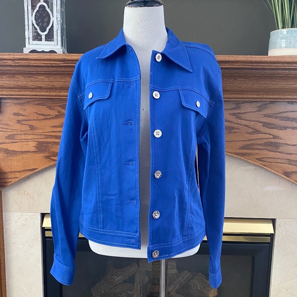 Christine Phillipe Jackets & Blazers - Christine Phillipe Cobalt Blue Stretchy Jacket Sz. 12